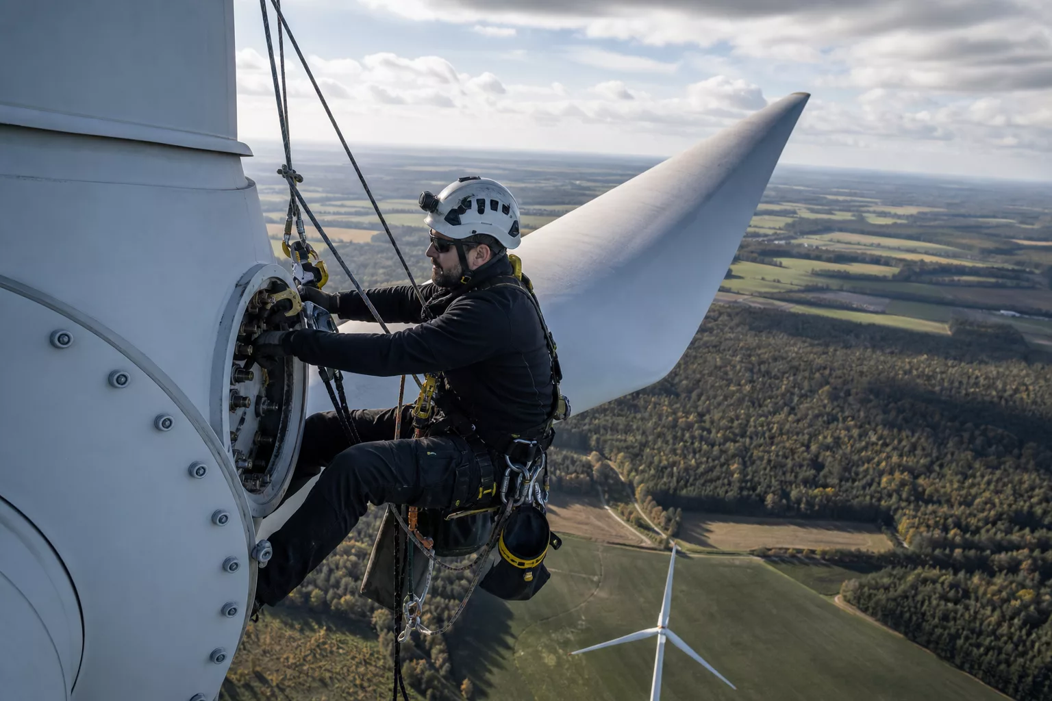 M4Wind technician servicing a wind turbine